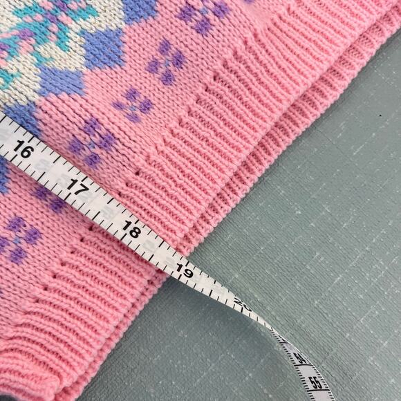 Vintage Picame Pink Fair Isle Sweater 10/12 USA - Picture 7 of 7